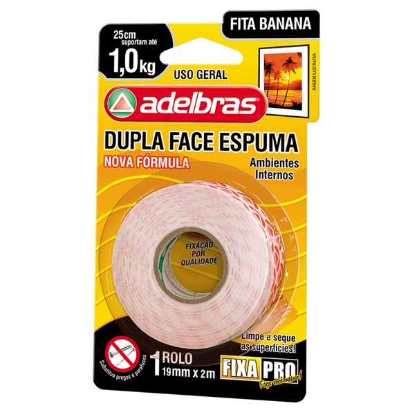 FITA DUPLA FACE ADELBRAS ESPUMA 19MMX2M