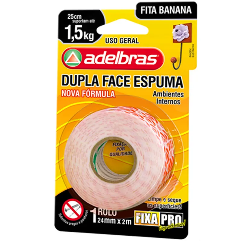 FITA DUPLA FACE ADELBRAS ESPUMA 24MMX2M