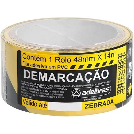 FITA PVC ADELBRAS DEMARCACAO SOLO AM/PT 48MMX14M