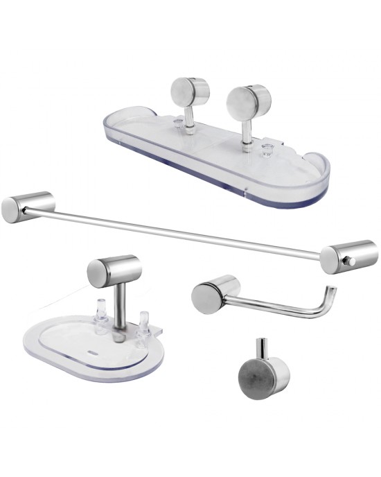 ACESSORIOS BANHEIRO ESTEVES ALUMINIO JOGO 5PC