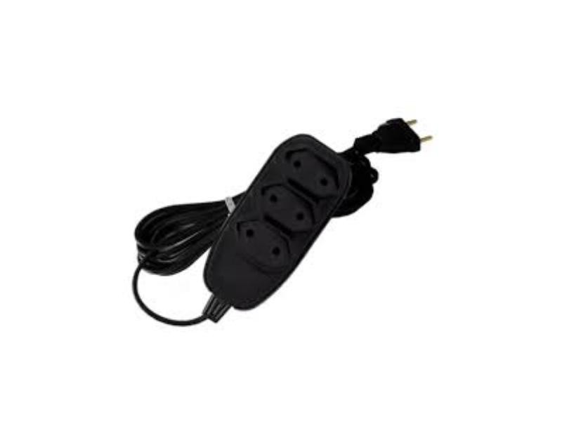 CORDAO PROLONGADOR MARGIRIUS PARALELO 2P 10A 0,75 3M PRETO