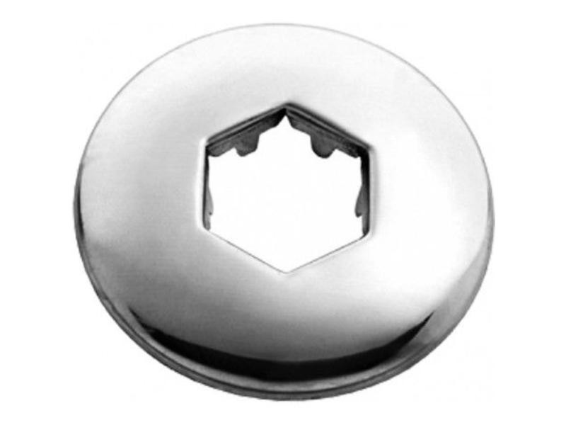 CANOPLA BLUKIT INOX C/FURO SEXT 60MMX27MM PLAST 81406