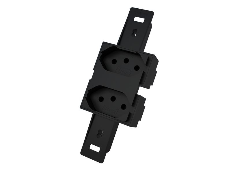 TOMADA BLUX DUPLA 10A PRETA CONDULETE