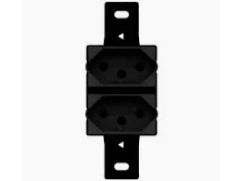 TOMADA BLUX DUPLA 20A PRETA CONDULETE